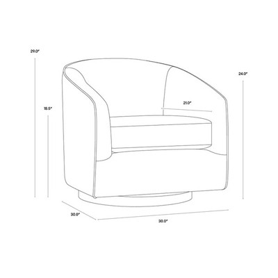 Sunpan Hazel Swivel Lounge Chair - Gold - Black Sky