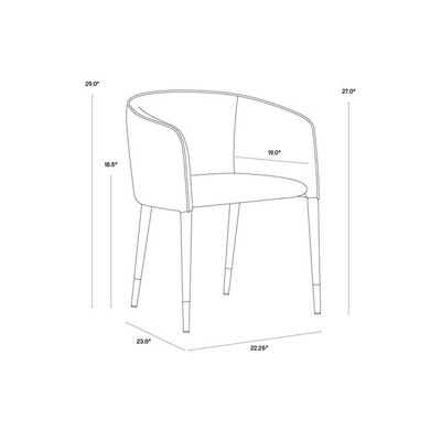 Sunpan Asher Dining Armchair - Abbington Black / Napa Black