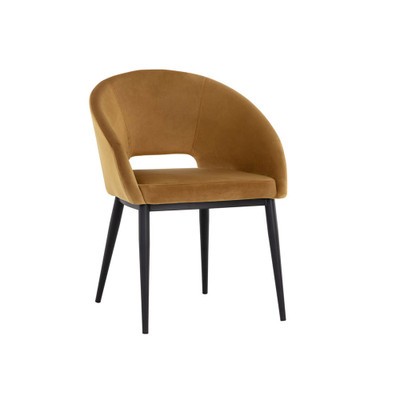Sunpan Thatcher Dining Armchair - Black - Gold Sky