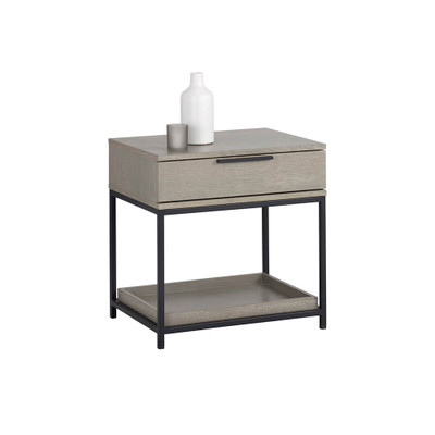 Sunpan Rebel Nightstand - Small - Black - Taupe