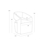 Sunpan Lloret Wheeled Dining Armchair - Merino Pearl