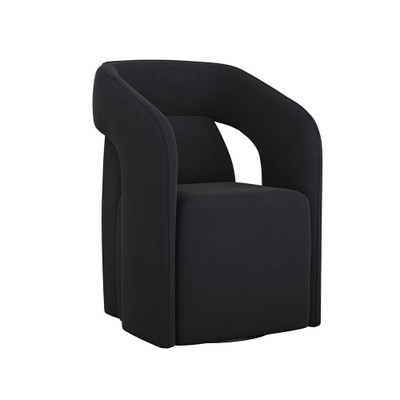 Sunpan Kendrick Wheeled Dining Armchair - Abbington Black