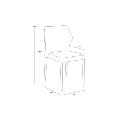 Sunpan James Stackable Dining Chair - Bounce Stone - Set Of 2