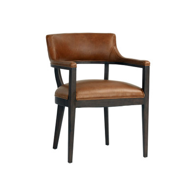 Sunpan Brylea Dining Armchair - Brown - Shalimar Tobacco Leather