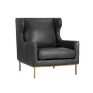 Sunpan Virgil Lounge Chair - Marseille Black Leather