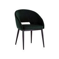 Sunpan Thatcher Dining Armchair - Black - Deep Green Sky