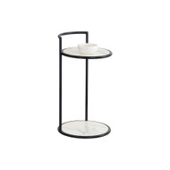 Sunpan Parga End Table - Black - Marble Look