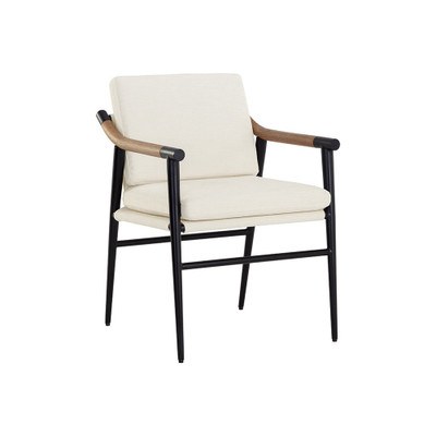 Sunpan Meadow Dining Armchair - Heather Ivory Tweed