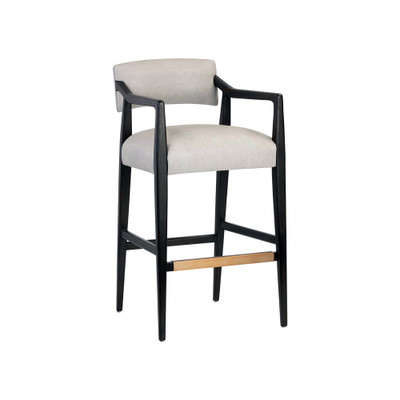 Sunpan Keagan Barstool - Saloon Light Grey Leather