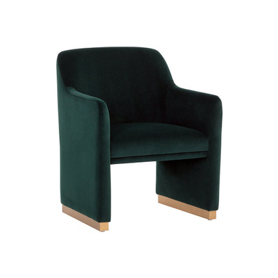 Sunpan Jaime Dining Armchair - Meg Dark Emerald