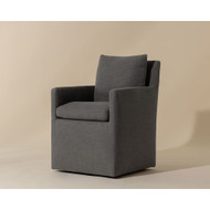 Sunpan Glenrose Wheeled Dining Armchair - Effie Smoke