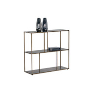 Sunpan Eiffel Low Bookcase - Medium - Antique Brass