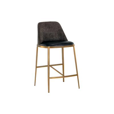 Sunpan Dover Counter Stool - Bravo Portabella / Sparrow Grey