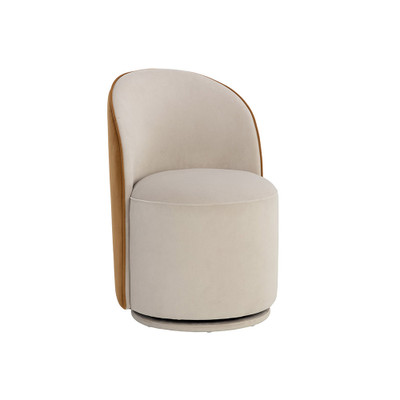 Sunpan Cavoli Swivel Dining Chair - Meg Taupe / Meg Gold