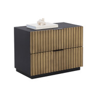 Sunpan Carlin Nightstand - Black / Antique Brass