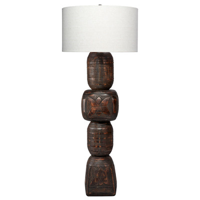 Jamie Young Totem Wood Floor Lamp - Dark Black