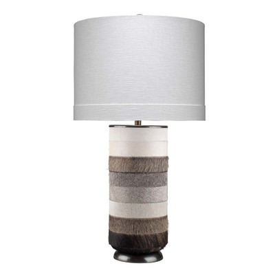 Jamie Young Winslow Hide Table Lamp - Grey And White