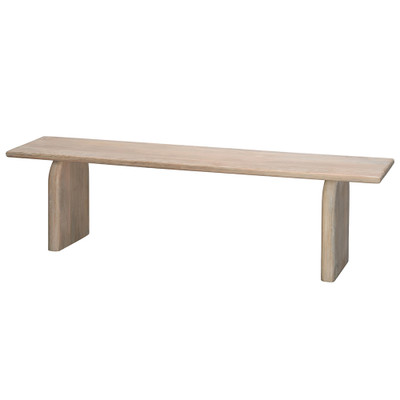 Jamie Young Arc Mango Wood Bench - Light Bleach