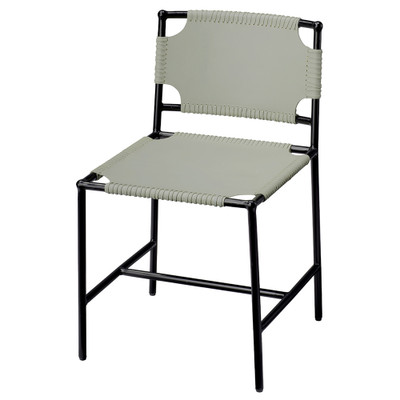 Jamie Young Asher Leather Dining Chair - Grey