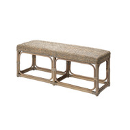 Jamie Young Avery Rattan Bench - Grey