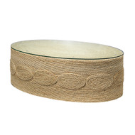 Jamie Young Barbados Oval Corn - Straw Coffee Table