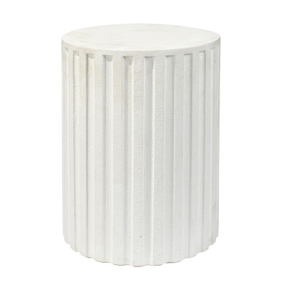 Jamie Young Flutted Cement Side Table - White