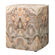 Jamie Young Ink Blot Faux Marble Side Table - Cream