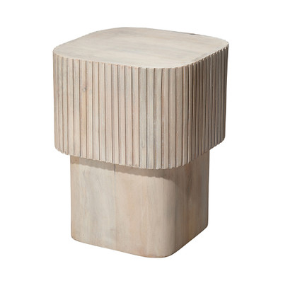 Jamie Young Notch Mango Wood Square Table - White Bleach