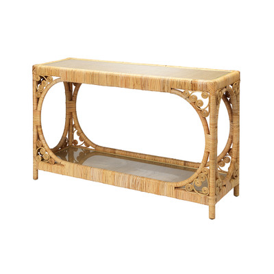 Jamie Young Primrose Rattan Console Table