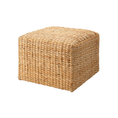 Jamie Young Lg Ottoman Natural Rattan