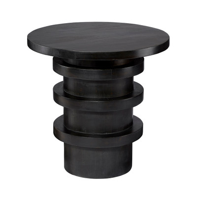 Jamie Young Revolve Wood Side Table - Charcoal