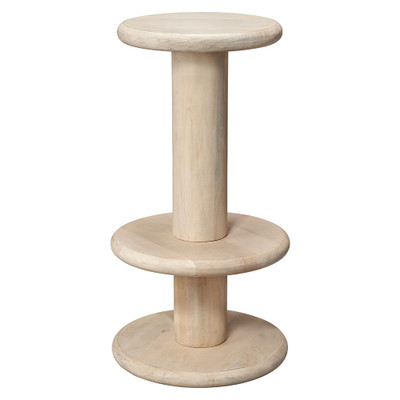 Jamie Young Rye Mango Wood Barstool - White Bleach