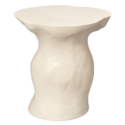 Jamie Young Sculpt Fiber Glass Side Table - Cream White