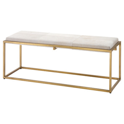 Jamie Young Shelby Hide Bench - White