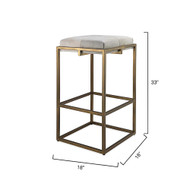 Jamie Young Shelby Hide Bar Stool - White