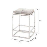 Jamie Young Shelby Hide Stool - Grey