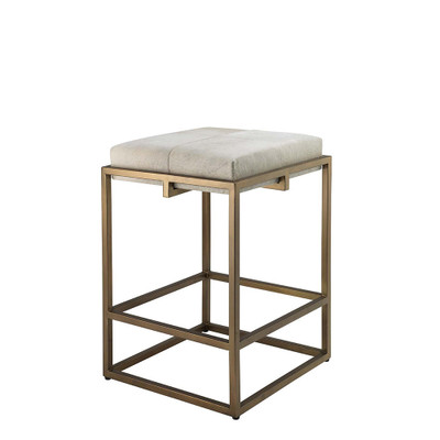 Jamie Young Shelby Hide Counter Stool - White