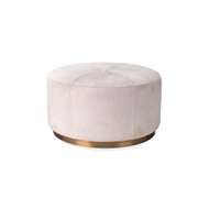 Jamie Young Thackery Hide On Roud Pouf - Large