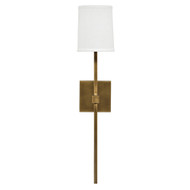 Jamie Young Minerva Wall Sconce - Antique Brass With White Linen Shade