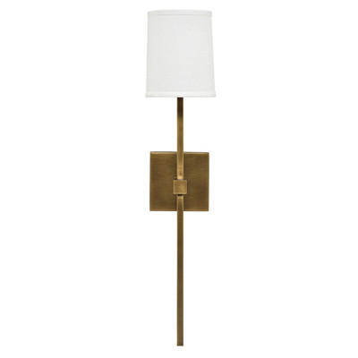 Jamie Young Minerva Wall Sconce - Antique Brass With White Linen Shade