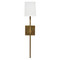 Jamie Young Minerva Wall Sconce - Antique Brass With White Linen Shade