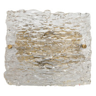 Jamie Young Swan Curved Glass Sconce - Large - Clear Textured Glass And Antique Brass Metal
