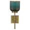 Jamie Young Vapor Single Sconce - Antique Brass And Aqua Metallic Glass