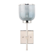 Jamie Young Vapor Single Sconce - Nickel And Blue Opal Metallic Glass