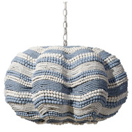 Jamie Young Clamshell Wood Beaded Chandelier - Blue