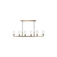 Jamie Young Linear 6 Light Chandelier - Brass