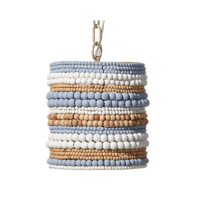 Jamie Young Strand Wood Beaded Pendant - Blue