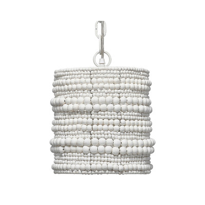 Jamie Young Strand Wood Beaded Pendant - White