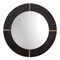 Jamie Young Round Cross Stitch Mirror - Espresso Hide