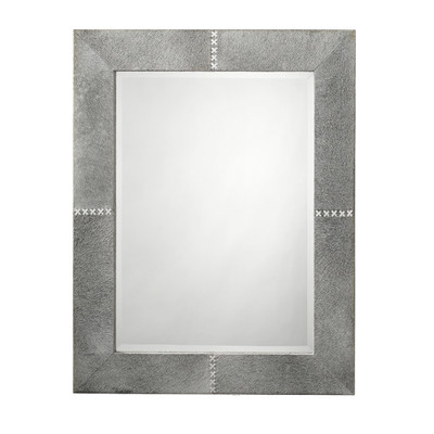 Jamie Young Cross Stitch Rectangle Hide Mirror - Grey